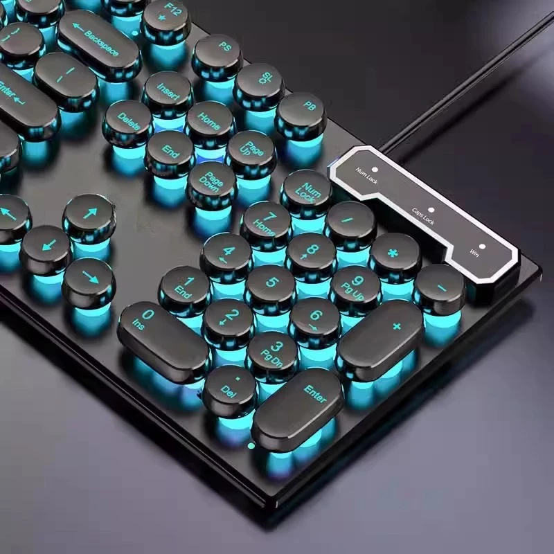Mechanical touch keyboard, USB wired computer, desktop notebook, boys' and girls' games, e-sports, office, punk