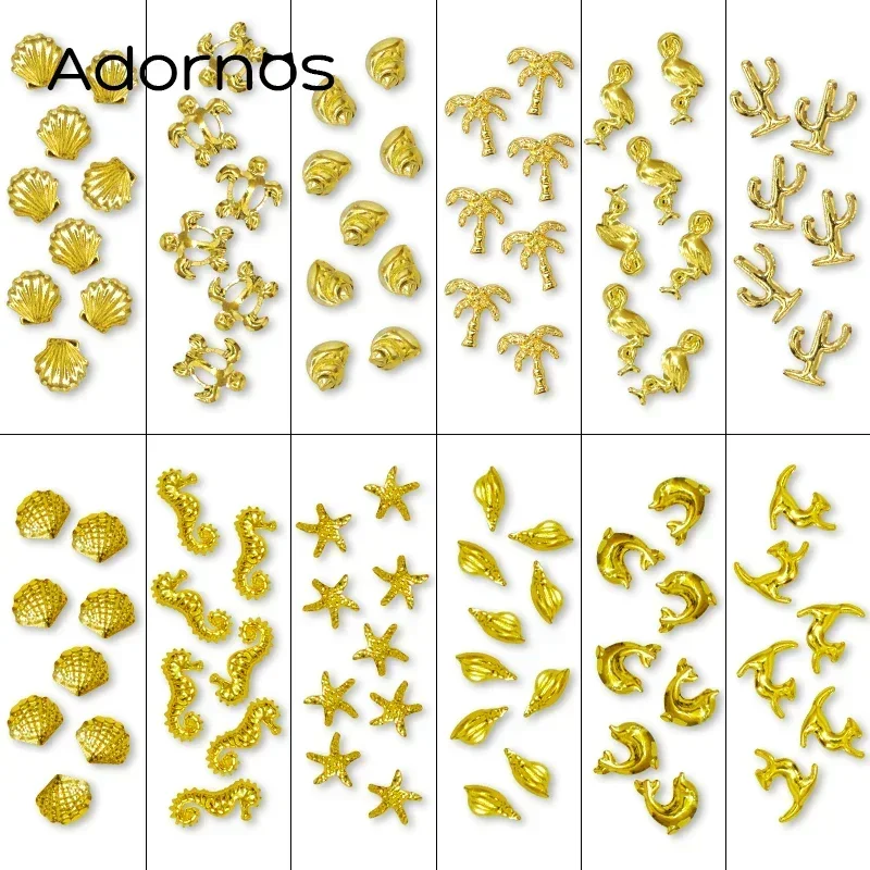 Golden Ocean Series Glitter Rivet Filling Accessories Metal Epoxy Resin Silicone Mold Filler DIY Luxury Keychain Making Crafts