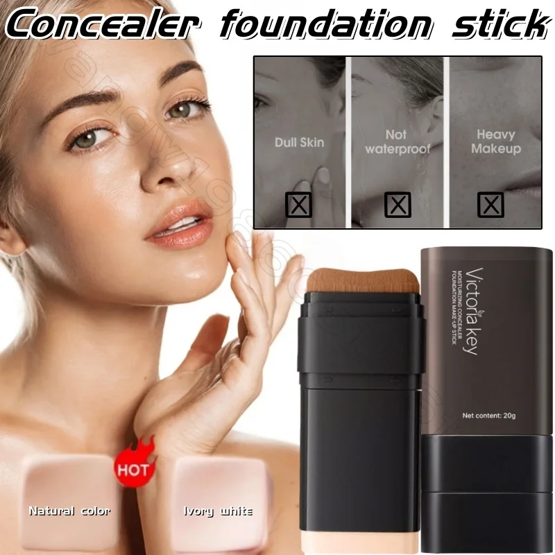 Eraser concealer foundation stick 20g comes with brush head to hold makeup without taking off makeup and clear foundation cream