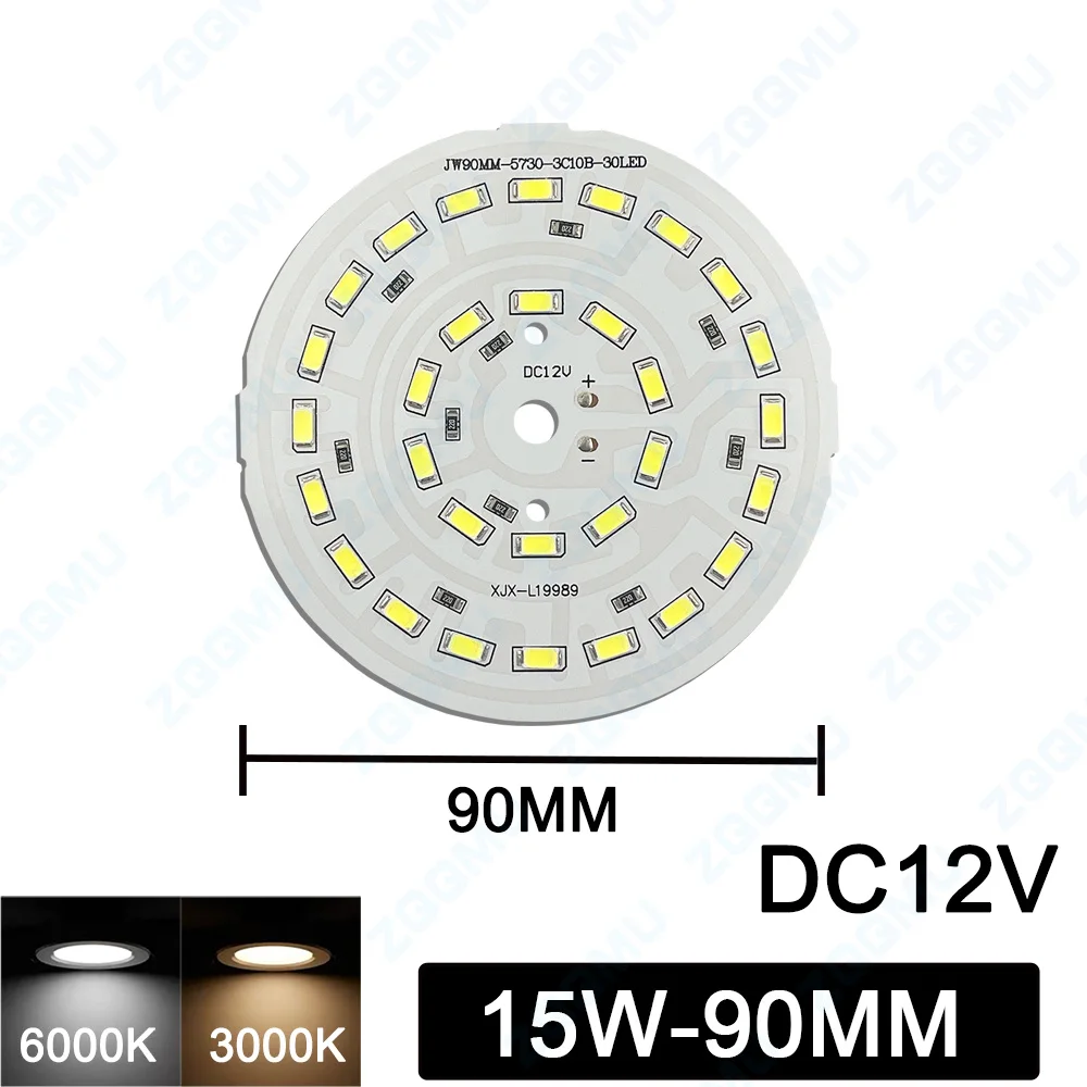 Imagem -06 - Lâmpada Redonda Fonte de Luz Led Branco Quente 3w 5w 7w 9w 12w 15w 18w 20w 30w 45w 12v 4000k