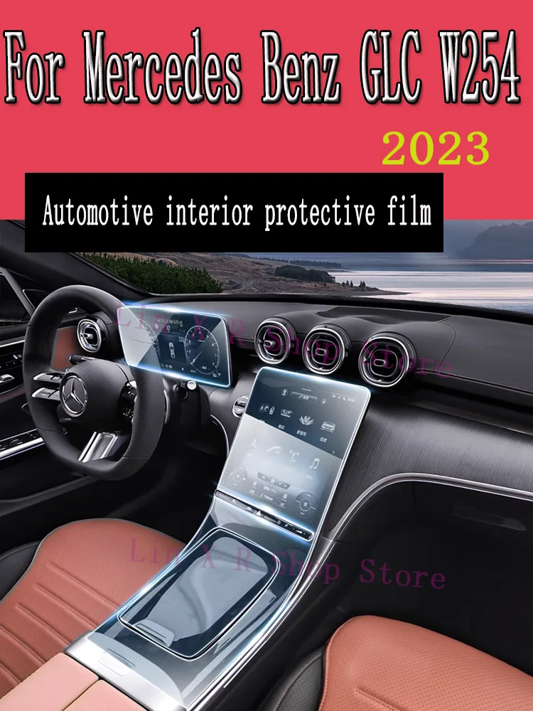 Voor Mercedes Benz Glc W254 Versnellingsbak Paneel Navigatiescherm Auto Interieur Tpu Beschermfolie Cover Anti-Kras Sticker