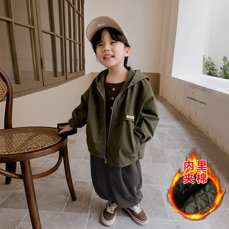 Jongensjas Overjas Windscherm Bovenkleding 2024 Beige Lente Herfst Katoen Hoge Kwaliteit Kerstcadeau Kinderkleding
