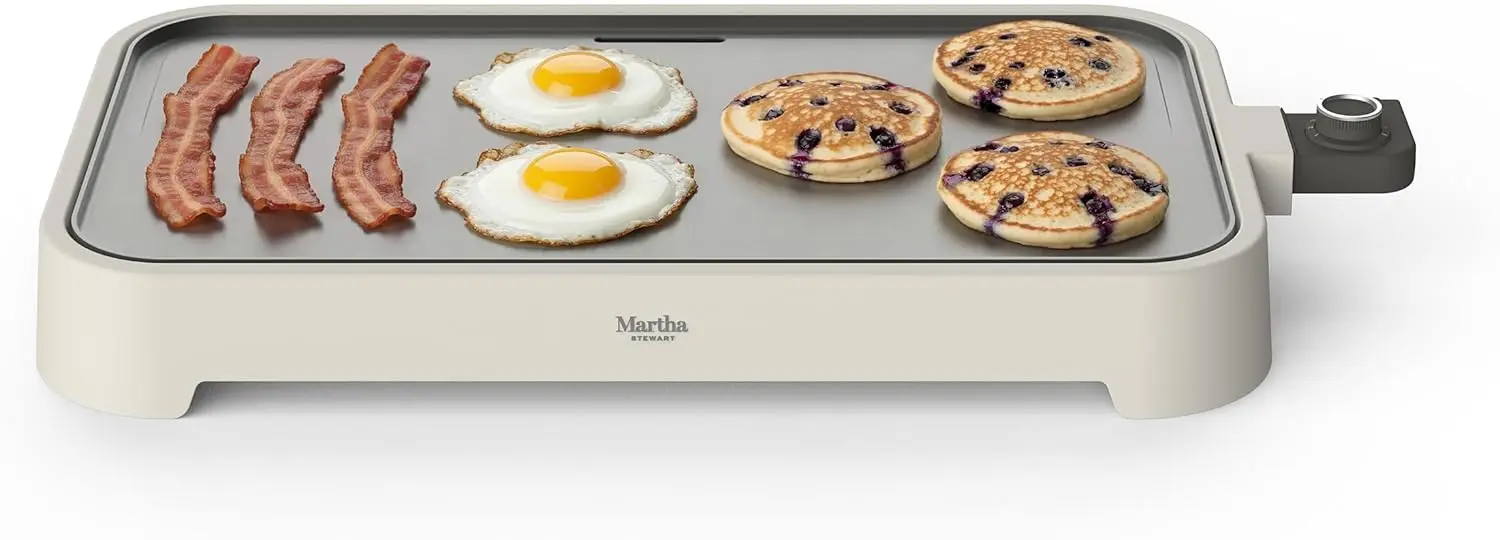 

12x22 Electric Griddle with Ceramic Nonstick Surface, Adjustable Temperature, Dishwasher Safe, 1500W Fast Heating