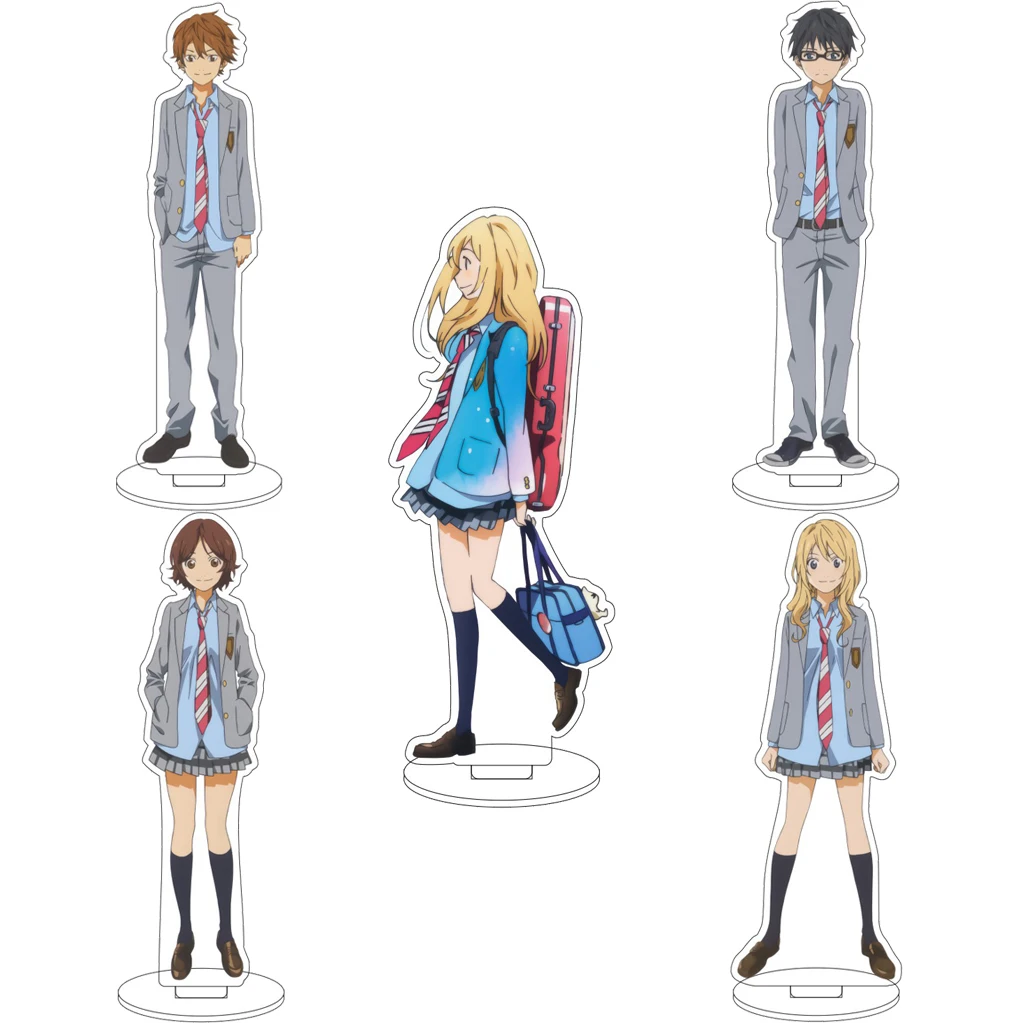 16CM Anime Your Lie in April Kaori Miyazono Kousei Arima Ryota Watari Tsubaki Sawabe Acrylic Stand Figure Cos Ornaments Gifts