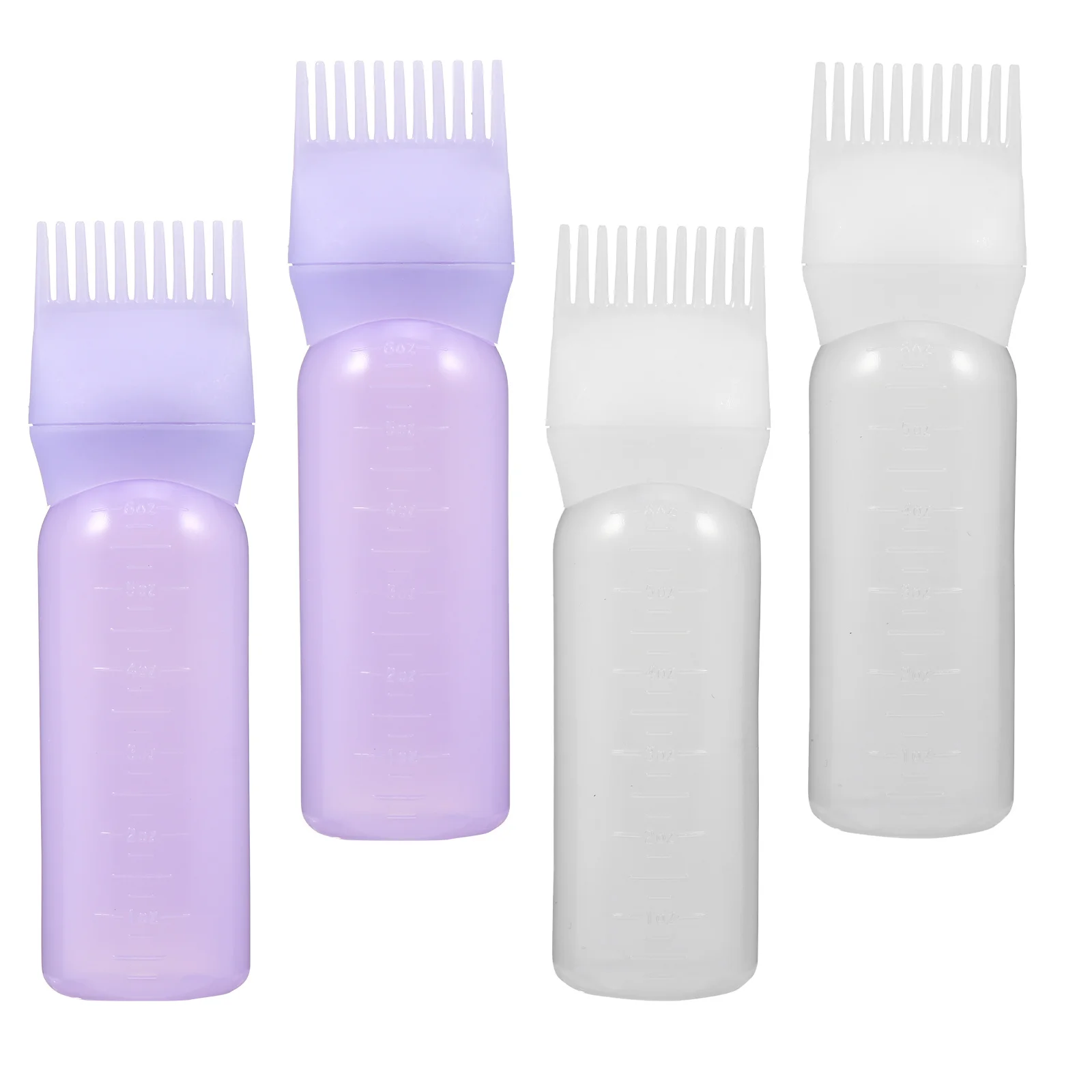 4Pcs Root Comb Applicator Bottles Plastic Hair Dye Bottle for Salon Home Hair Coloring Tool Applicator Bottles - Image 6