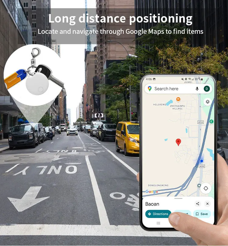 1/4 Pack New Air Tracker For Android Find My(Find Hub) Locator Keys Pets Cars Bags Finder for Samsung MI & Other Android Phones