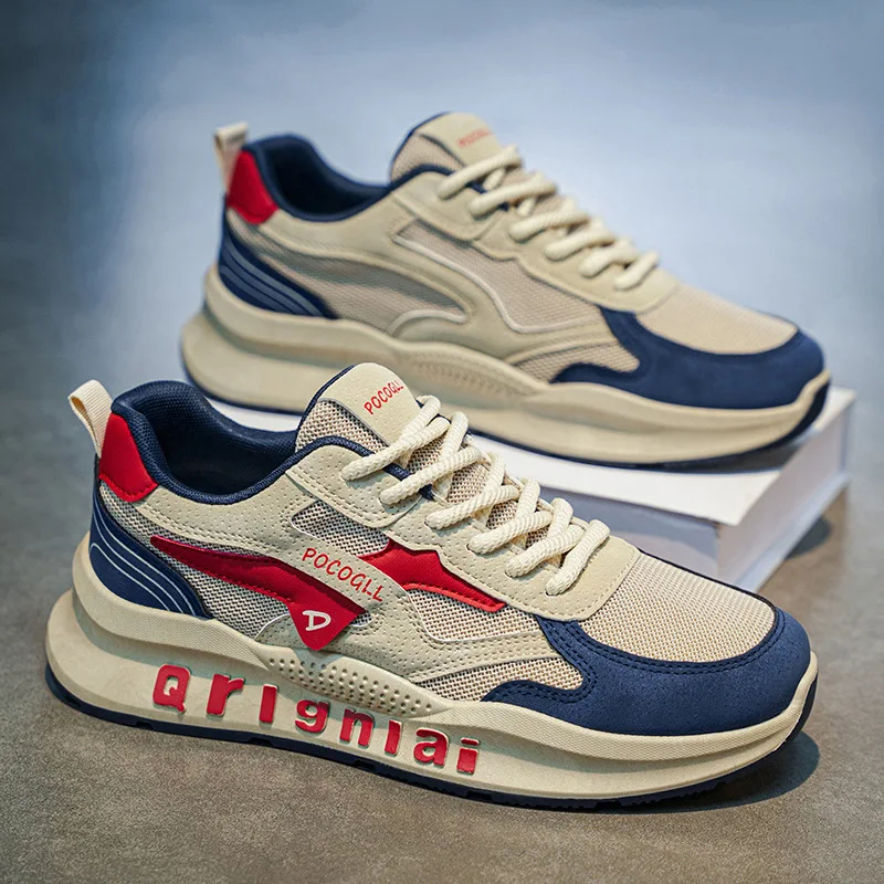 

Men's shoes 2026 spring comfortable thick sole casual dad shoes lightweight soft sole versatile sports shoes