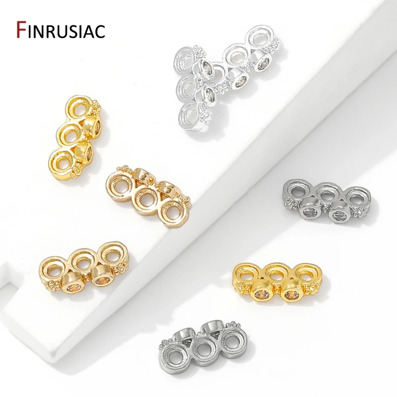 

14/18K Gold Plated Brass Beads Spacer Bar Separators,2/3/4/5 Holes Spacer Bar Beads Connector For DIY Jewelry Making Accessories