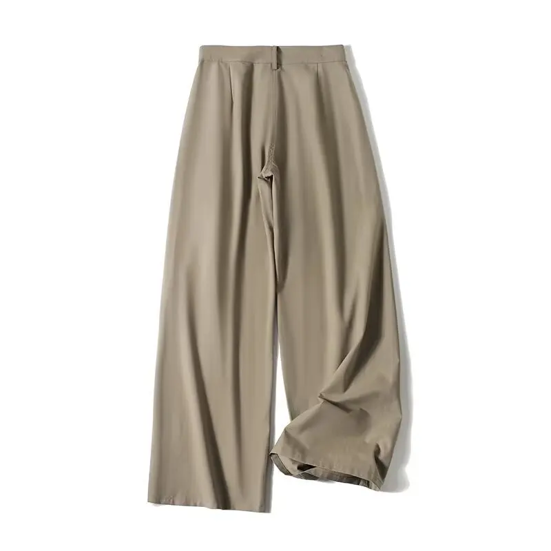 European and American women's clothing 2025 autumn new style fashionable simple temperament commuter style wide-leg trousers