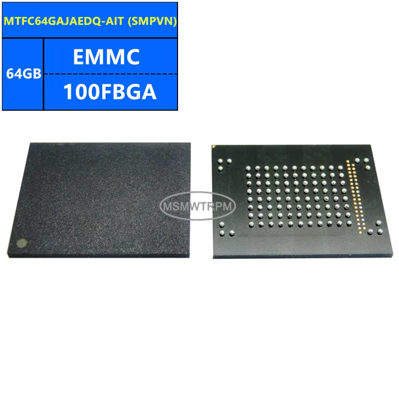MTFC64GAJAEDQ-AIT SMPVN EMMC5.0 64GB 100FBGA Memory Chip IC Electronic Components New Original