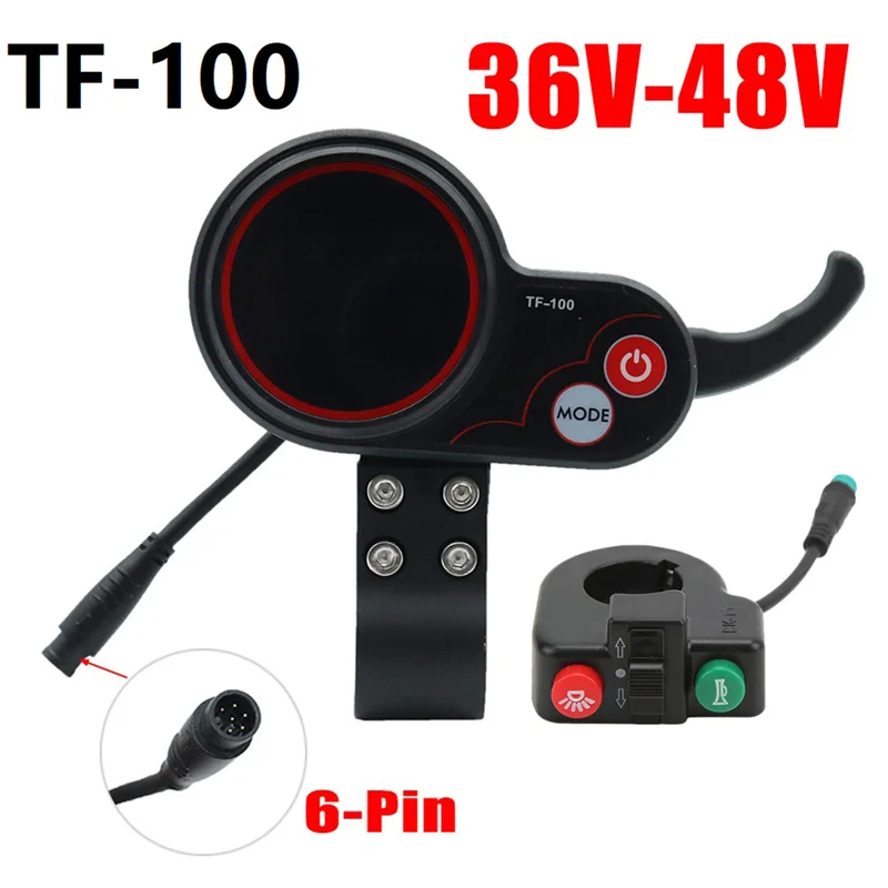 New TF-100 Display Dashboard+Switch Button Scooter 6Pin Skateboard Speedometer for Kugoo M4 Electric Scooter Parts