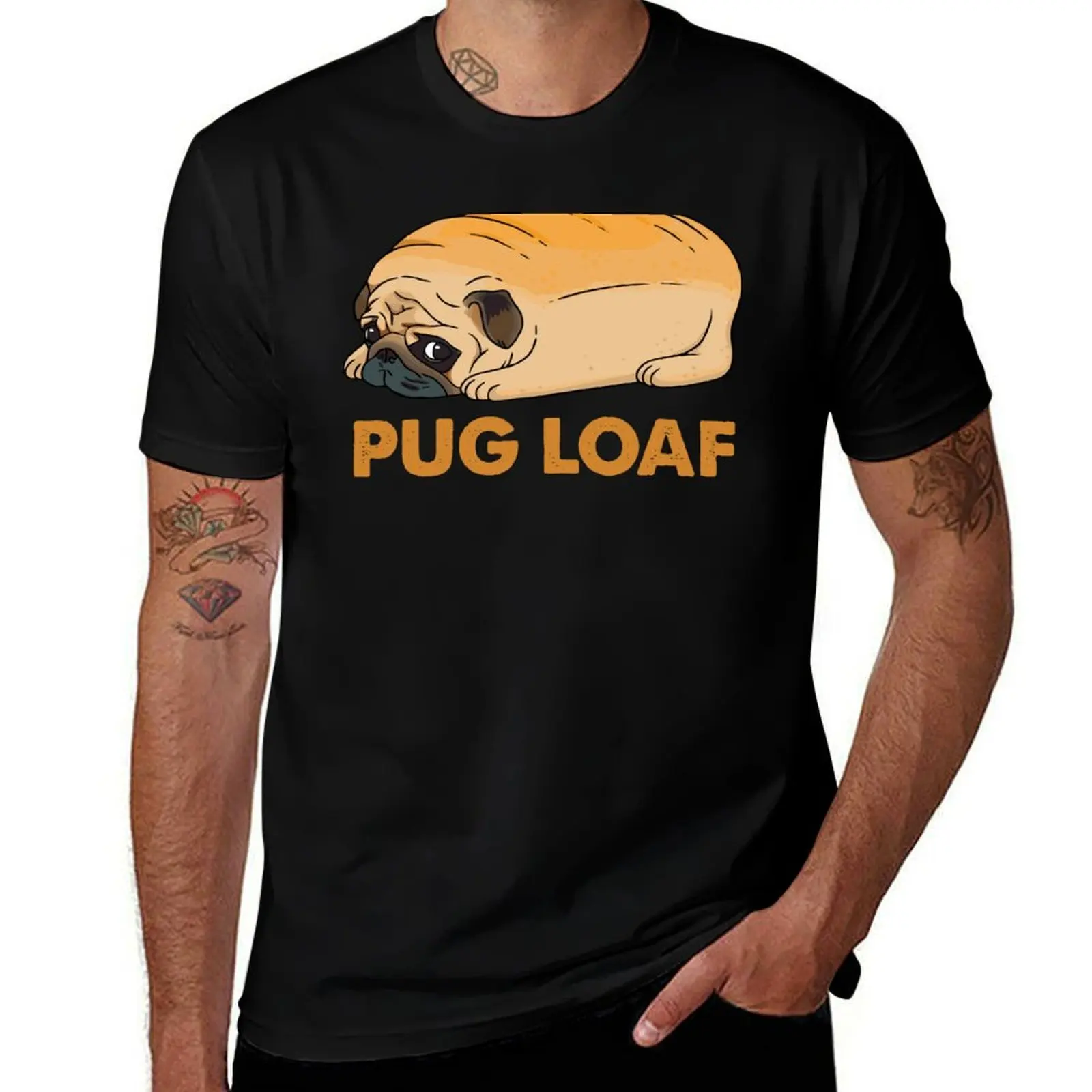 Pug Loaf, pug toast, funny dog, meme, pug dog T-Shirt Work Basic Short Sleeve Top