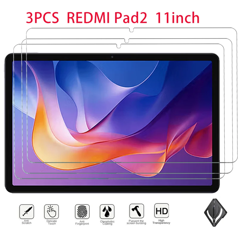 

3 шт., защитная пленка из закаленного стекла HD для Redmi Pad 2 Xiaomi Redmi Pad 2 11 дюймов, пленка из закаленного стекла с защитой от царапин