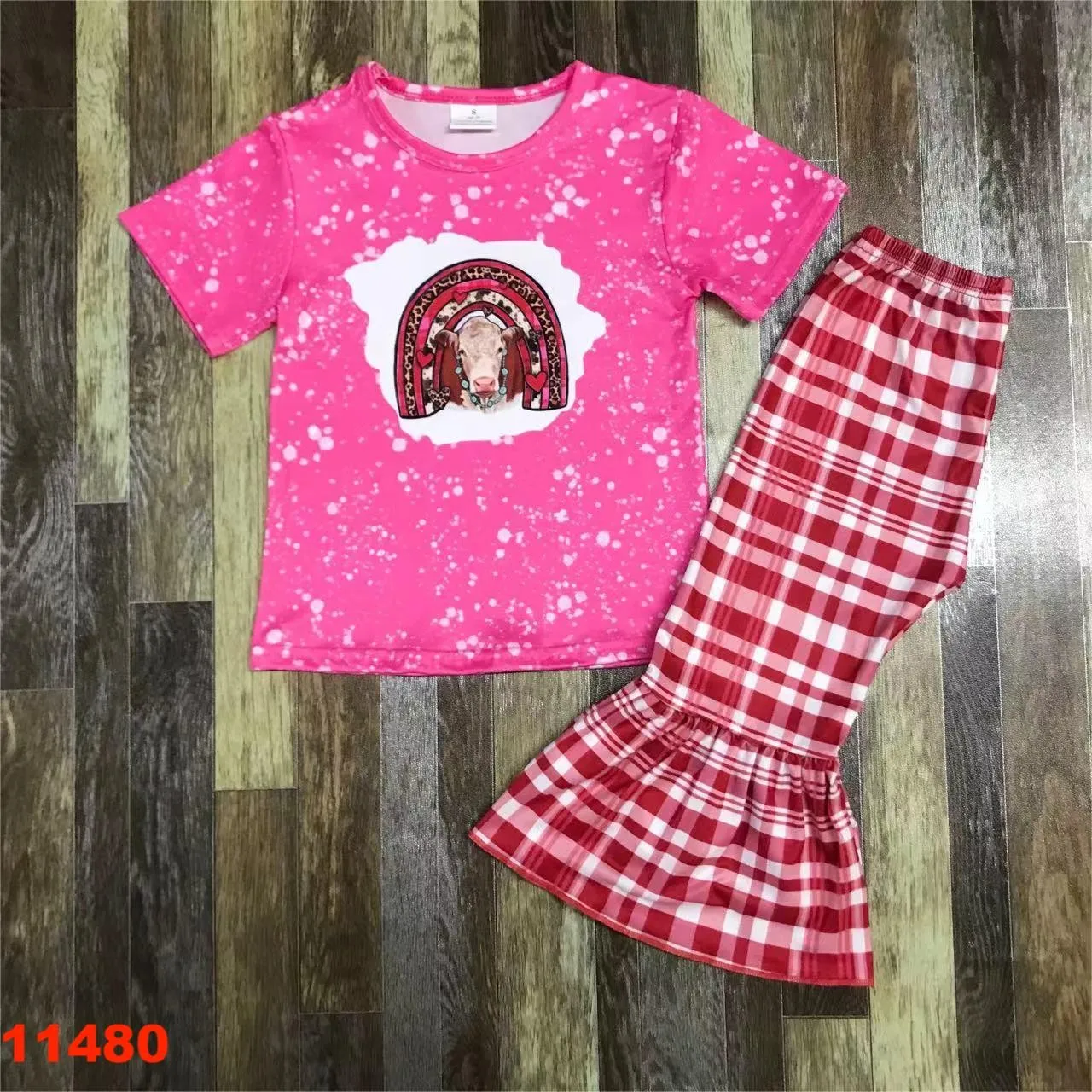 Kids Valentine's day Girl Baby sets Dress and Pants Pink Long Love Childrens Clothes Romantic Clothing