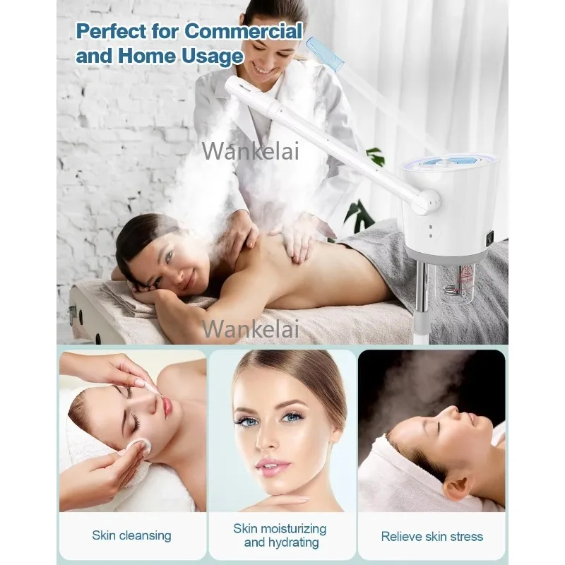 Hot Cold Super Strong Sprayer Facial Steamer  Care Whitening Ozone Mist Steamer for Face Deep Cleaning Vaporizer Salon Spa