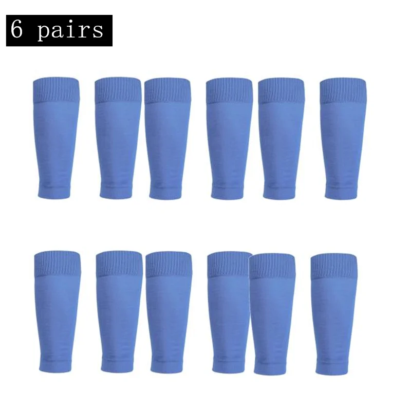 6 pairs New Football Socks Shin Pads Leg Cover Men Women Grip Cutsocks
