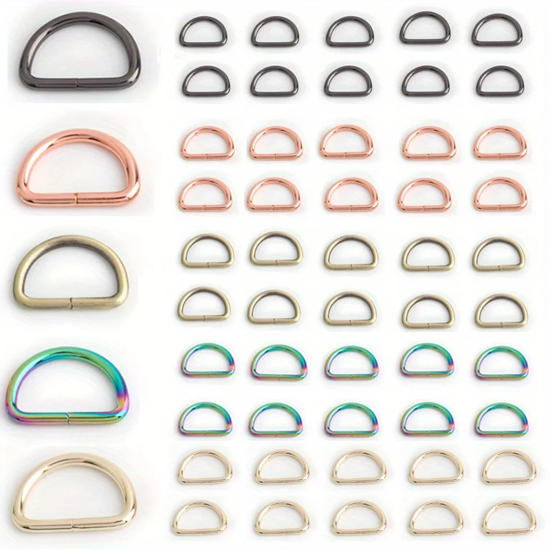 10PCS Bag metal D-ring buckle Bag strap adjustment buckle DIY hardware sewing accessories D-ring handbag webbing hook connector