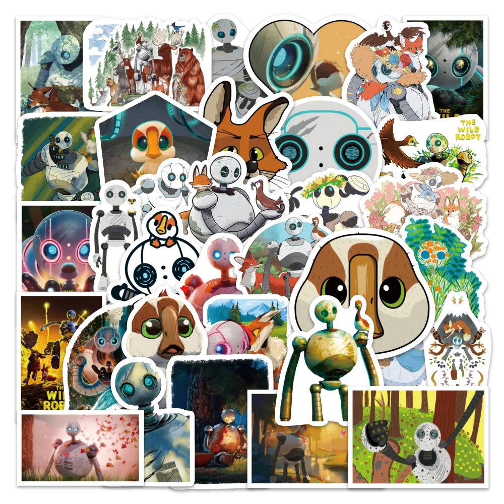 10/30/50PCS New The Wild Robot Cartoon Animated Movie Stickers Decorative Pencil Box Scooter Waterproof Decal Children's Toys - Image 3