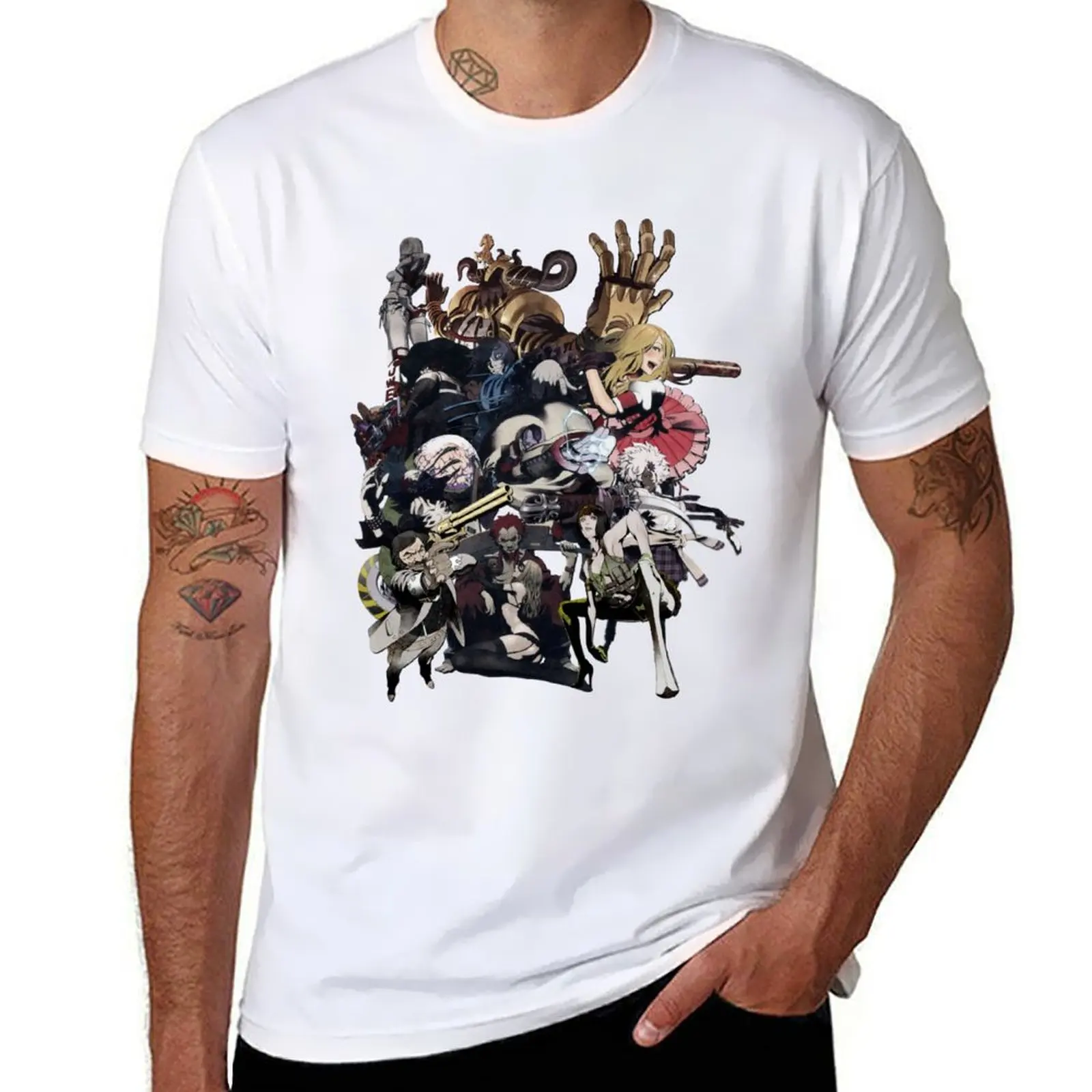

No More Heroes - Top 10 Ranked Assassins (concept art collage) T-Shirt Retro Graphic Print T-Shirt