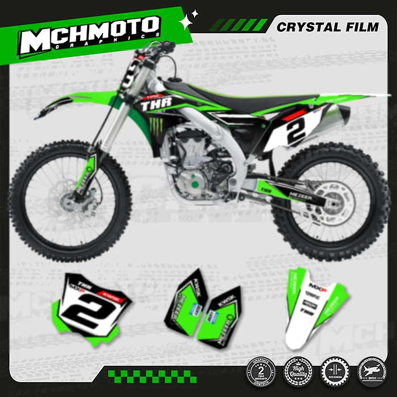 

MCHMFG For Kawasaki Graphics Background Decals Stickers For KXF450 KX450F 2016 2017 2018 004