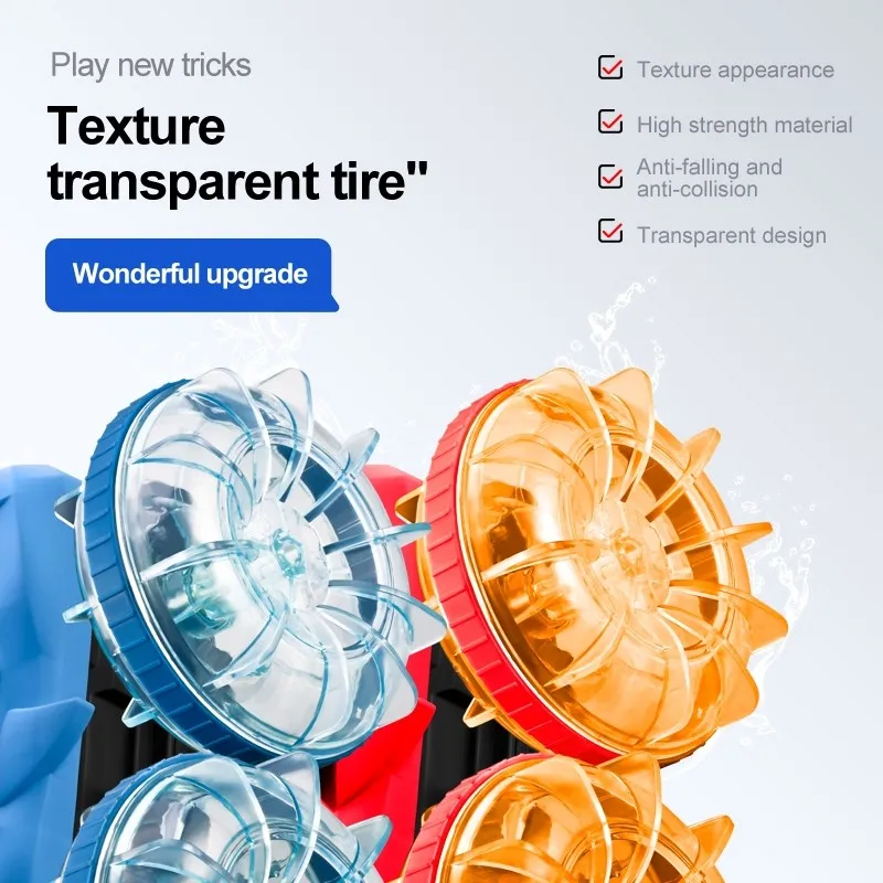 Carro dublê anfíbio atualizado com água e terra de tubarão à prova d'água com controle remoto duplo e luzes LED