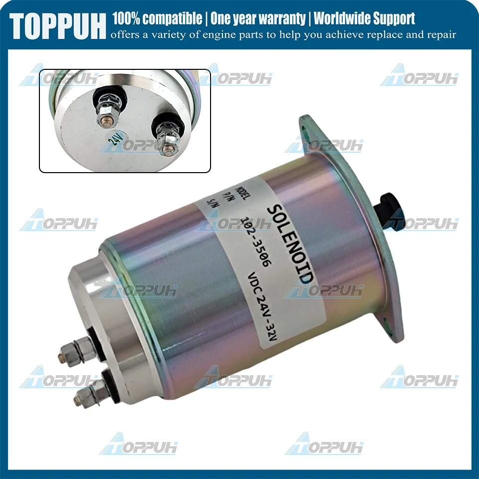 

1pc 24V 102-3506 Stop Solenoid Valve For Caterpillar For CAT 3406 3408 3408B 3408C Engine 102-3506 1023506