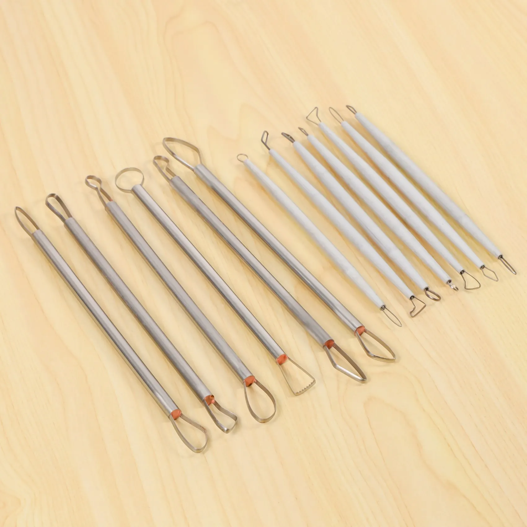 YWDZ-أدوات طين بوليمر أدوات نحت الفخار نحت الشريط سلك نهاية حلقة طقم أدوات الطين