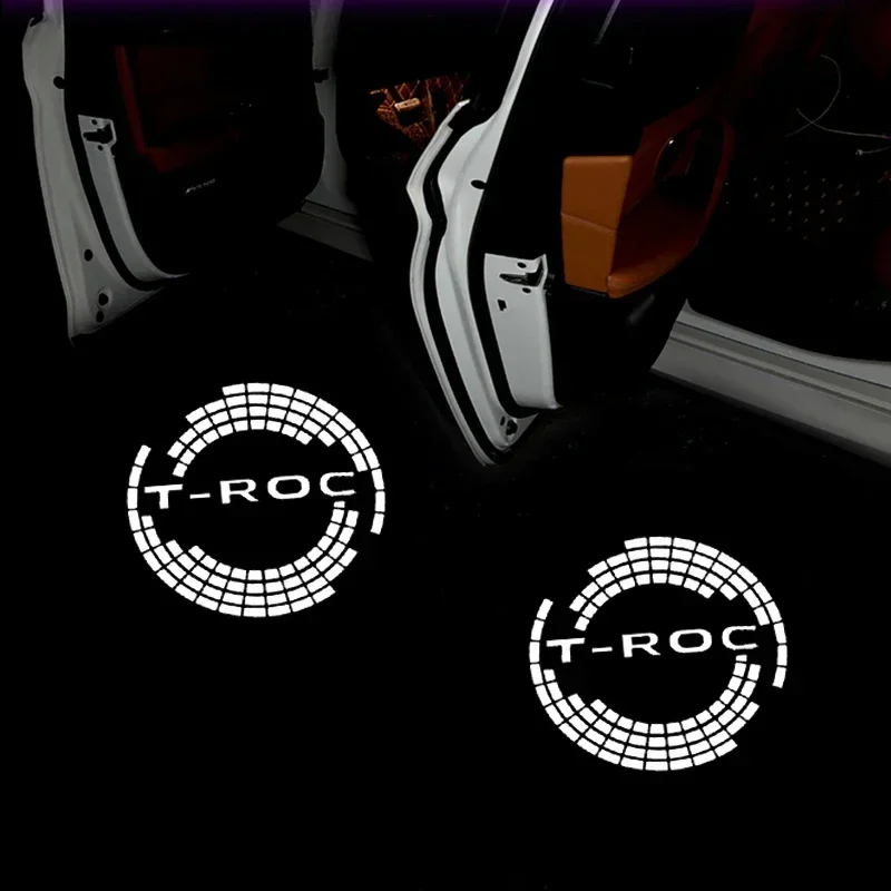 2Pcs LED for VOLKSWAGEN VW T-ROC 2014 2015 2016 2017 2018 Car Door Welcome Light Logo Courtesy Projector Ghost Shadow Lights