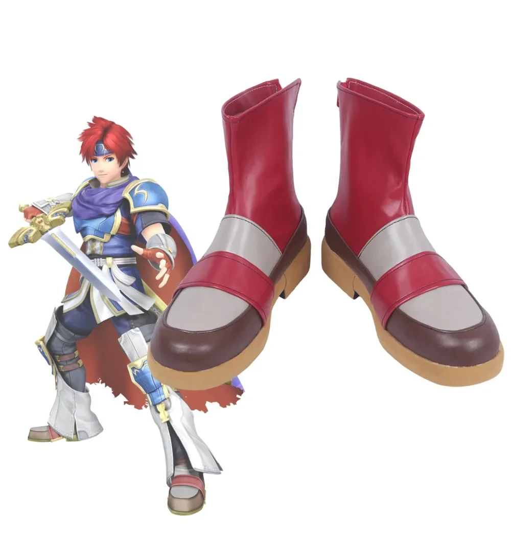 

Fire Emblem Roy Cosplay Boots Shoes Red Custom Made Any Size