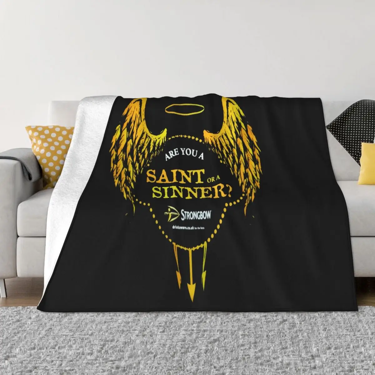 Saint Or Sinner Strongbow Cider Oversized Official Top Quality Print New Arrival Retro Music Throw Blanket