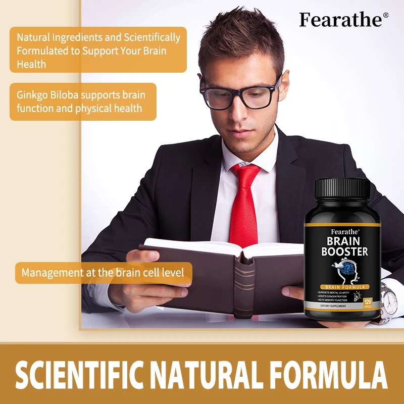 Brain Support Capsules, Ginkgo Biloba, Support Memory, Focus, Mood, Heart, Concentration, Mental Clarity & Nervous System Health