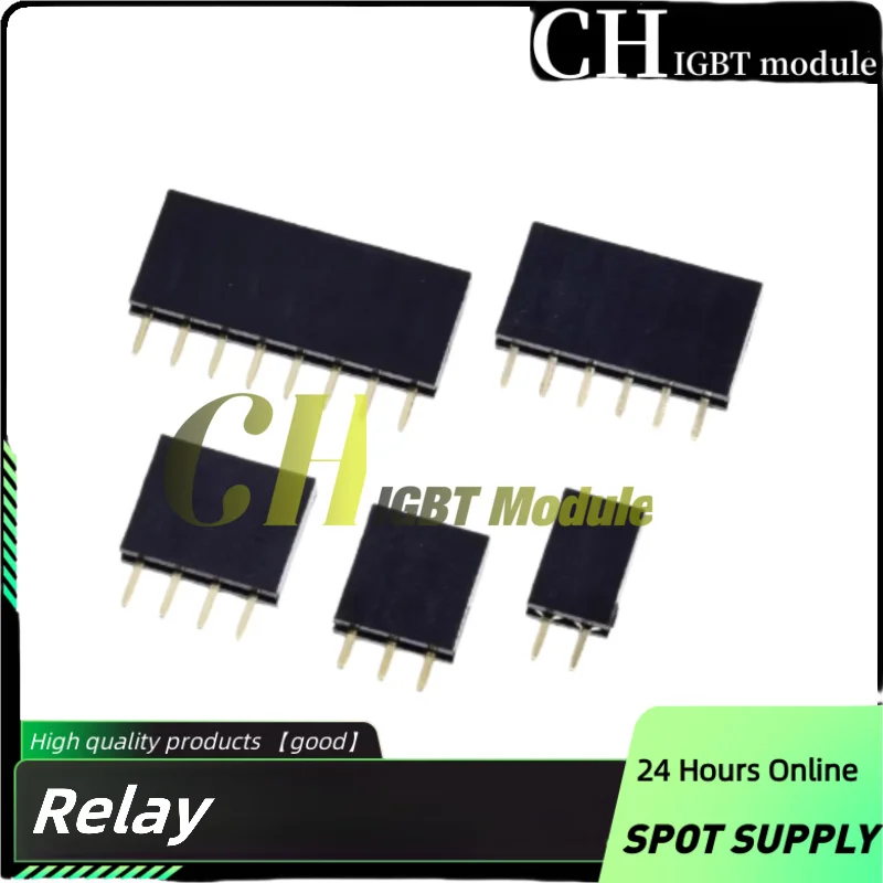 50PCS/LOT Single-row female straight insertion 1*2P/3P/4P/10P/40P single-row pin header/female header 2.54MM pitch row socket