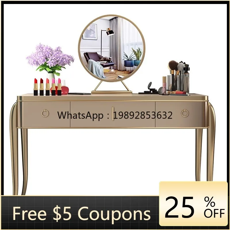 

YFY American Style Light Luxury Dressing Table Bedroom Modern Lacquer Internet Celebrity Ins Style Solid Wood Princess