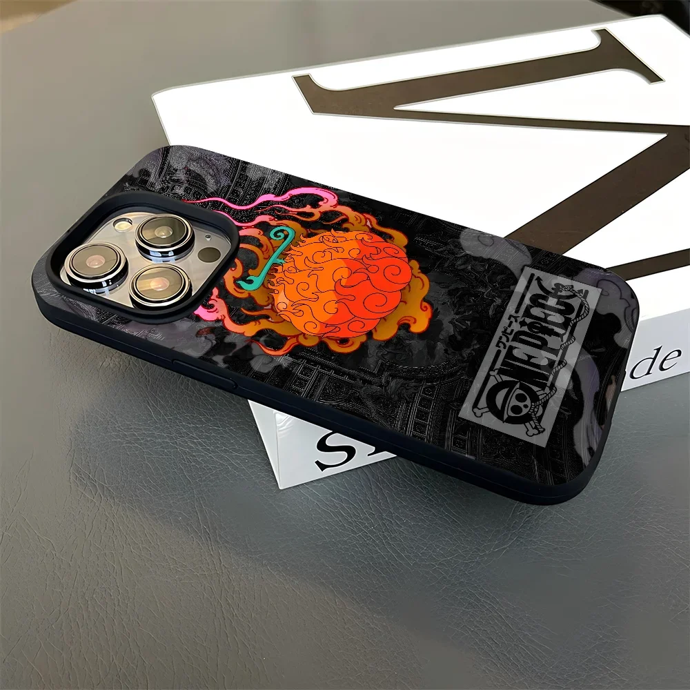 حافظة هاتف Devil Fruit Mera Mera من السيليكون السائل لهاتف Apple 16 15promax غطاء كامل مقاوم للسقوط 16 15 14 13 جلد غير لامع #2