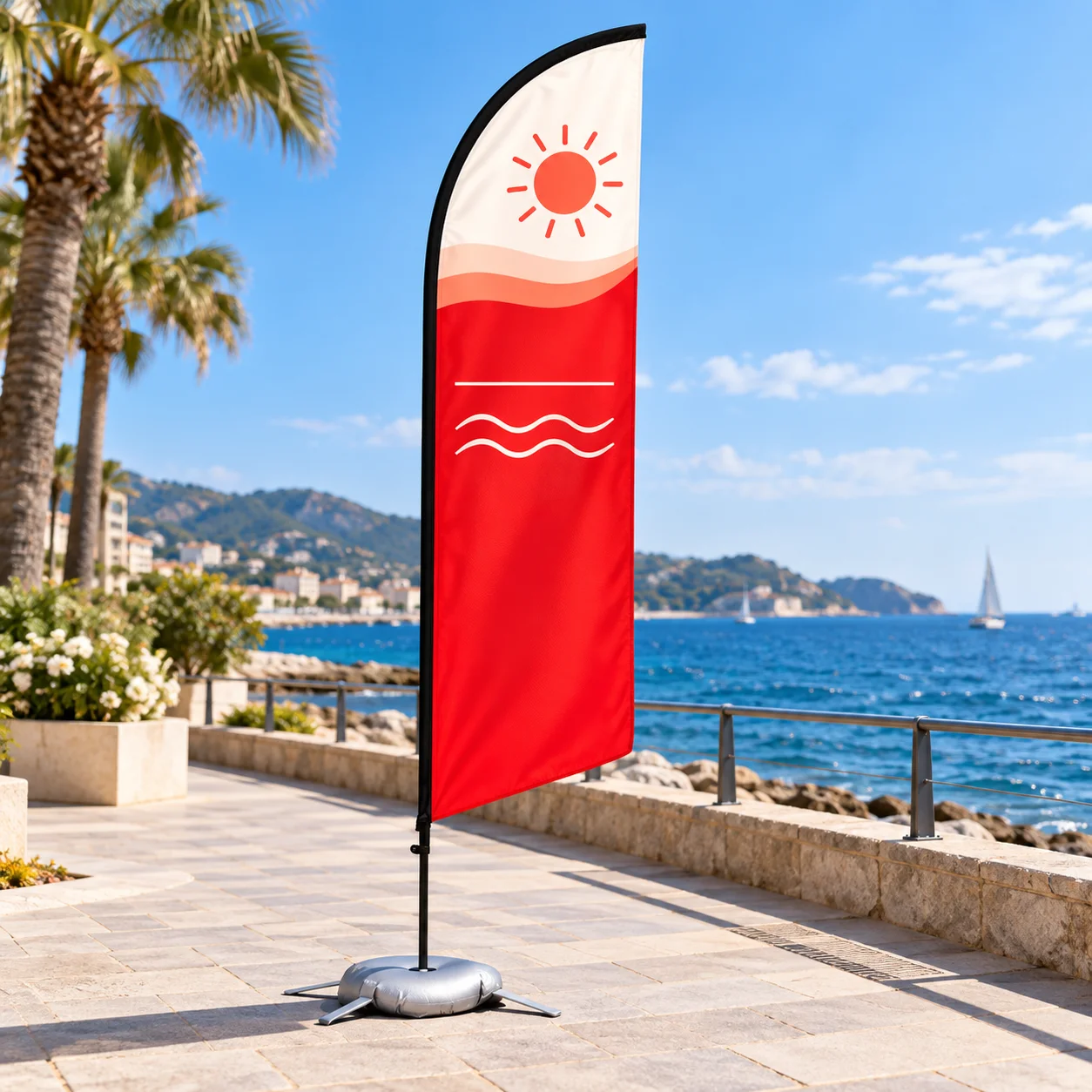 Macaron 6.5Ft Tall Lightweight Polyester Swooper Advertising Feather Knife Flag Personalized Custom Outdoor Flag for High-End St