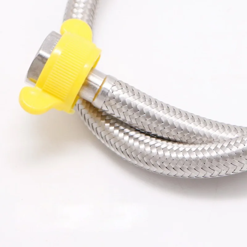 2Pcs60mm 80mm 304 stainless steel braided water inlet hose 10strands of 18 wires hot and cold water inlet hose for water heater