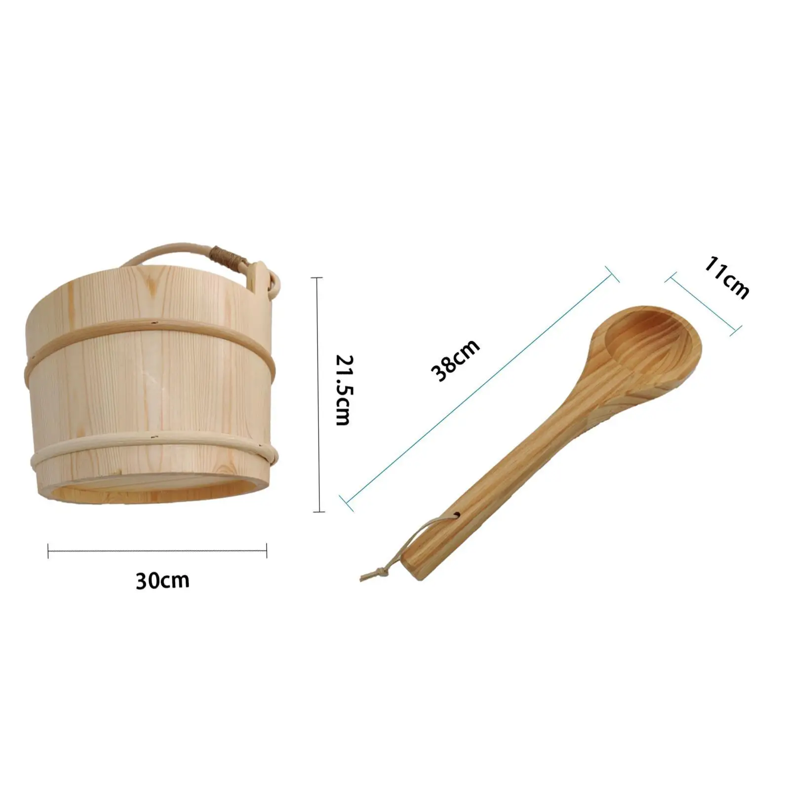 6 Liter Wooden Sauna Bucket Ladle SPA Accessory Handmade Garden Water Bucket