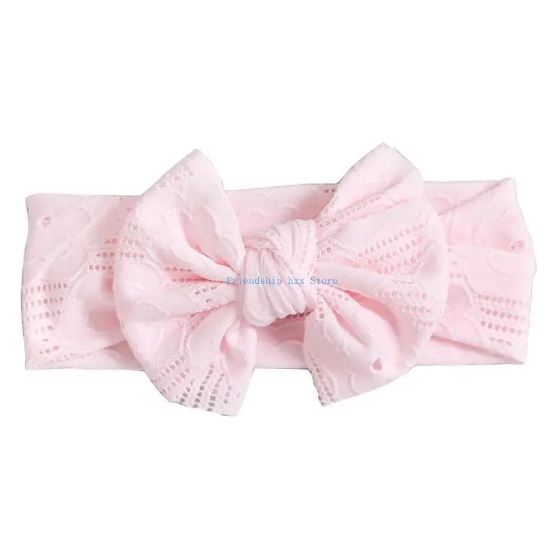 

F1CB Large Bowknot Hairband for Girl Newborn Hairwrap Wide Headbands Baby Photo Props