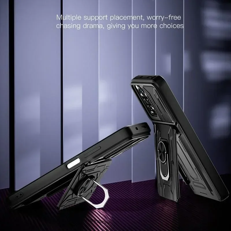 Funda de lujo a prueba de golpes para Xiaomi, 13T, 12T Pro, Redmi Note 13, 12, 11 Pro Plus, Poco X6, rotatie, soporte de anillo metálico En ranura