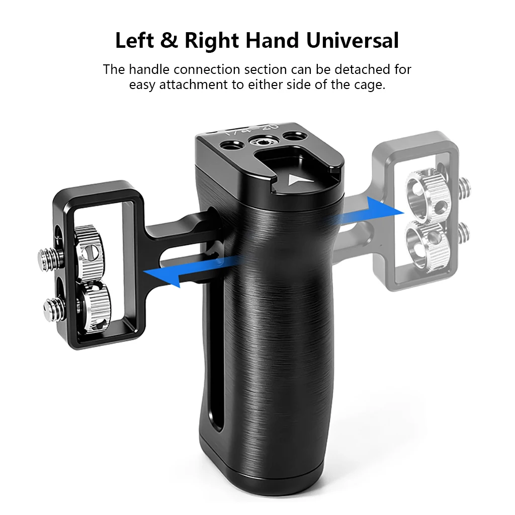 DSLR-Kamera-Cage-Rig mit NATO-Schienen-Seitengriff, rutschfester Gimbal-Hebegriff, Cold Shoe Mount, 1/4" 3/8" Gewinde, Ronin-Stabilisator – Detail 19