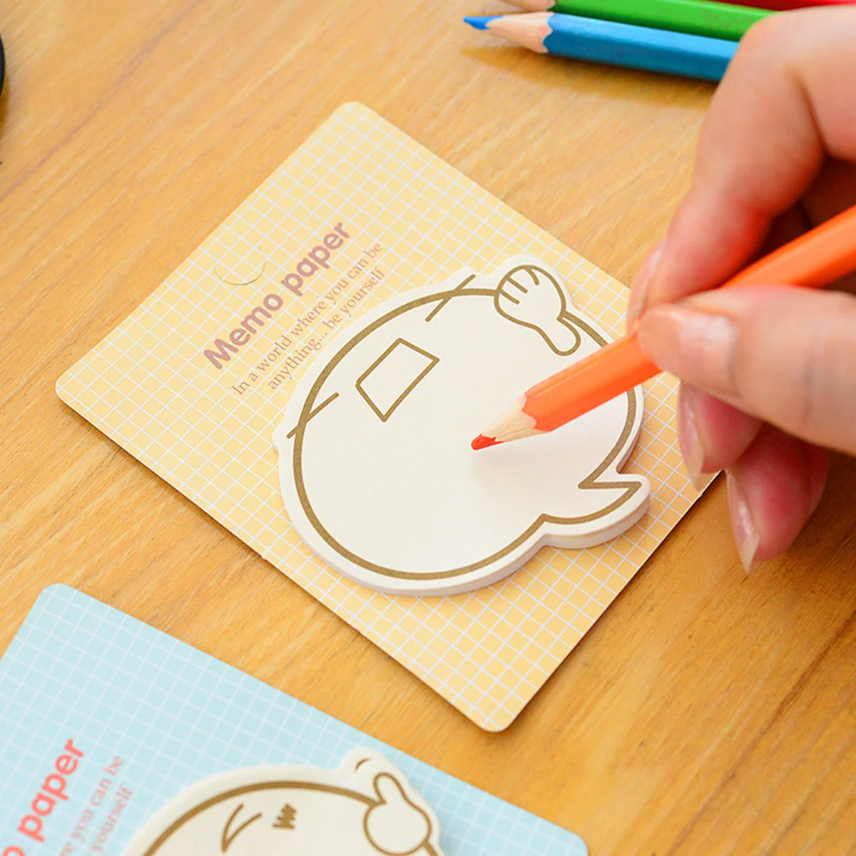 4 Pcs Note Pads Sticky Notes Paper Stickers Cartoon Memo Papers Notebooks Student