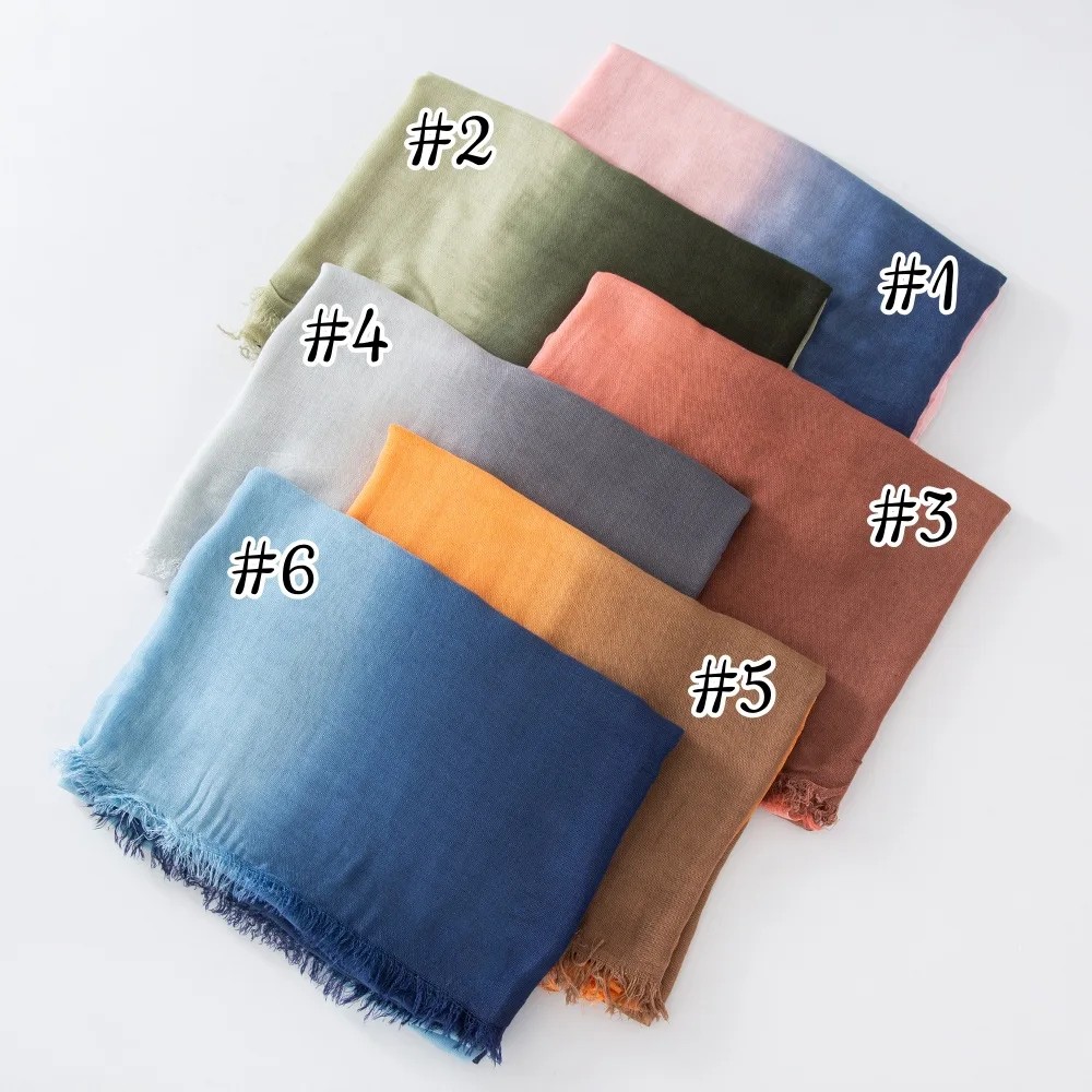 

Большой размер градиентный платок исламская вуаль длинный шарф мусульманский хиджаб женские шали обертка тюрбан банданы повязка на голову Bufanda 190*110 см