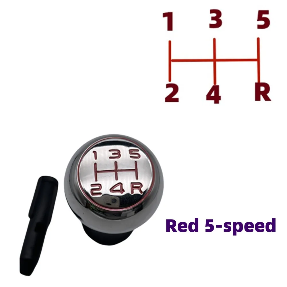 5 Speed Gear Shift Knob Aluminium alloy Sports Red letter For Peugeot 106 206 207 307 308 406 408 Car Accessories