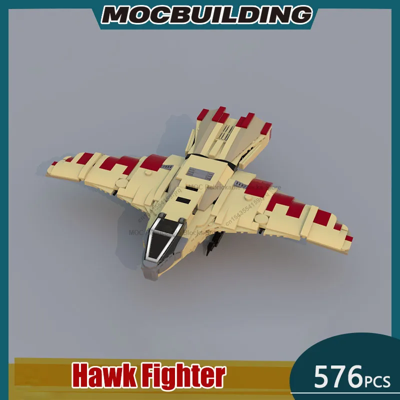 

Hawked Fighter Warhawk Starfighter Model MOC Building Blocks DIY Assembly Bricks Creative Display Toys Collection Gifts 576PCS