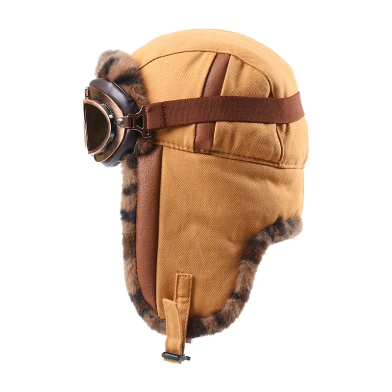 

Reversible Winter Trapper Cap Leopard Pattern Exterior Soft Fabric Adjustable Ear Covers For Hiking Camping Activity