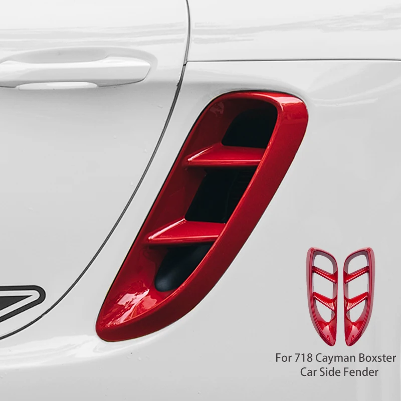 Guardabarros lateral de coche, cubierta de entrada de flujo de aire, pegatina decorativa, accesorios exteriores, Porsche 718 Cayman Boxster 2017-2021