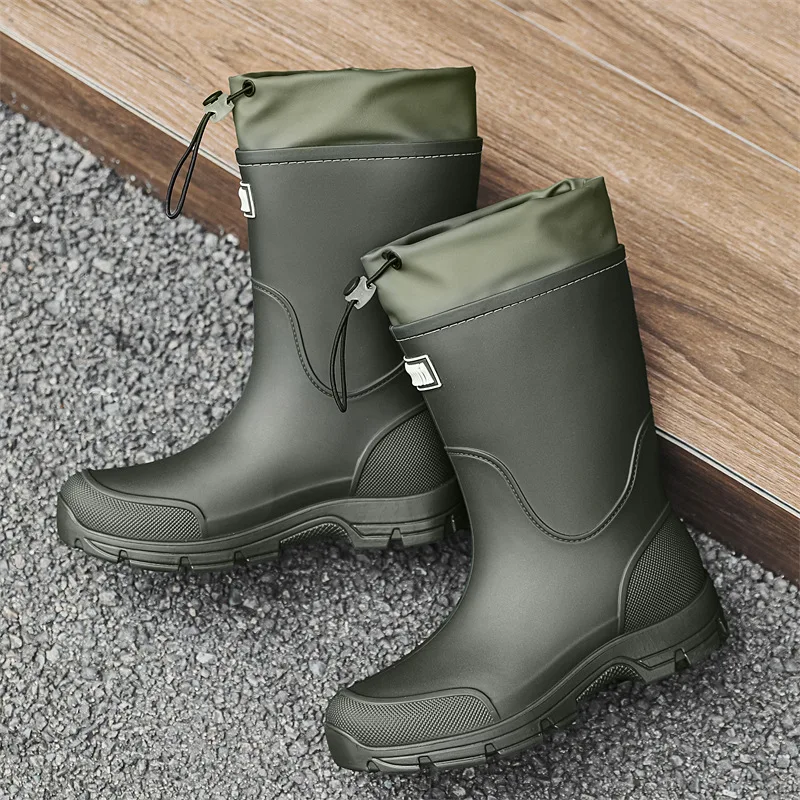 

2025 New Style Fashionable Mid-calf Rain Boots Couple Parent-child Outdoor Rain Boots Waterproof and Anti Slip Botas De Lluvia