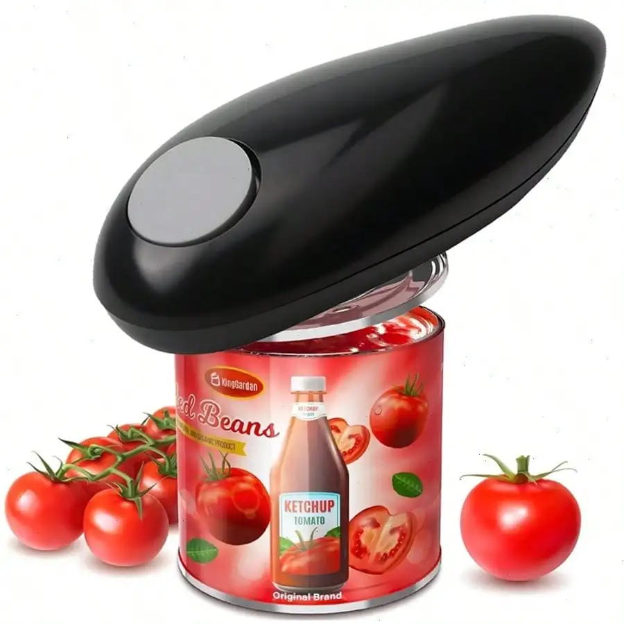 Abrelatas Eléctrico sin Esfuerzo, de un Solo Toque, con Borde Liso, Funciona con Batería, Se Adapta a Todas las Latas, Portátil para Personas Mayores, Regalo Ideal para la Cocina