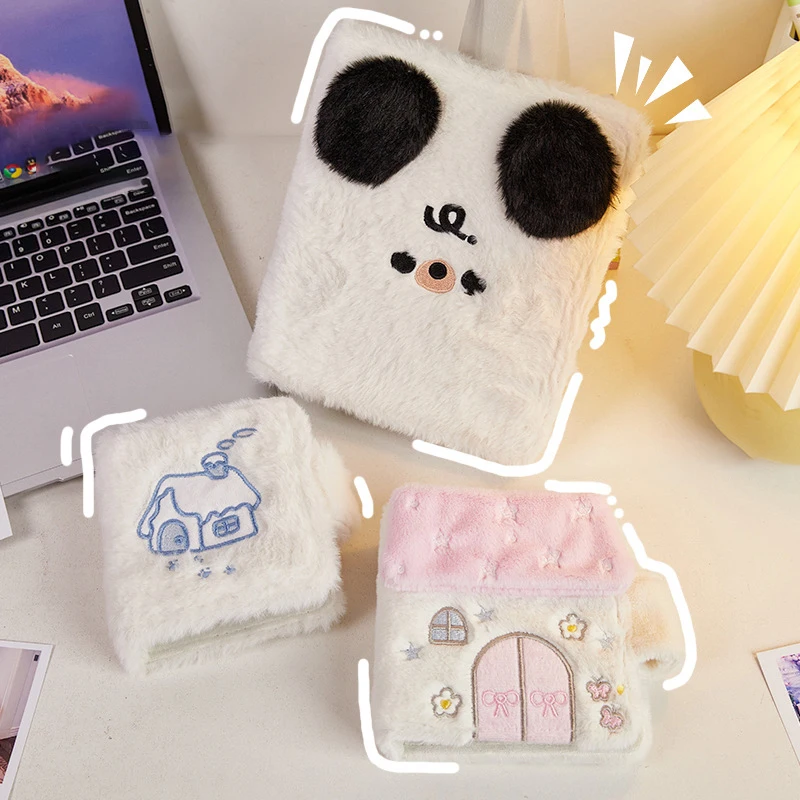 House Shape Plush Photocards Holder Binder Set Notebook Album 3inch Idol Photo Cards Collection Book Kpop Stationery