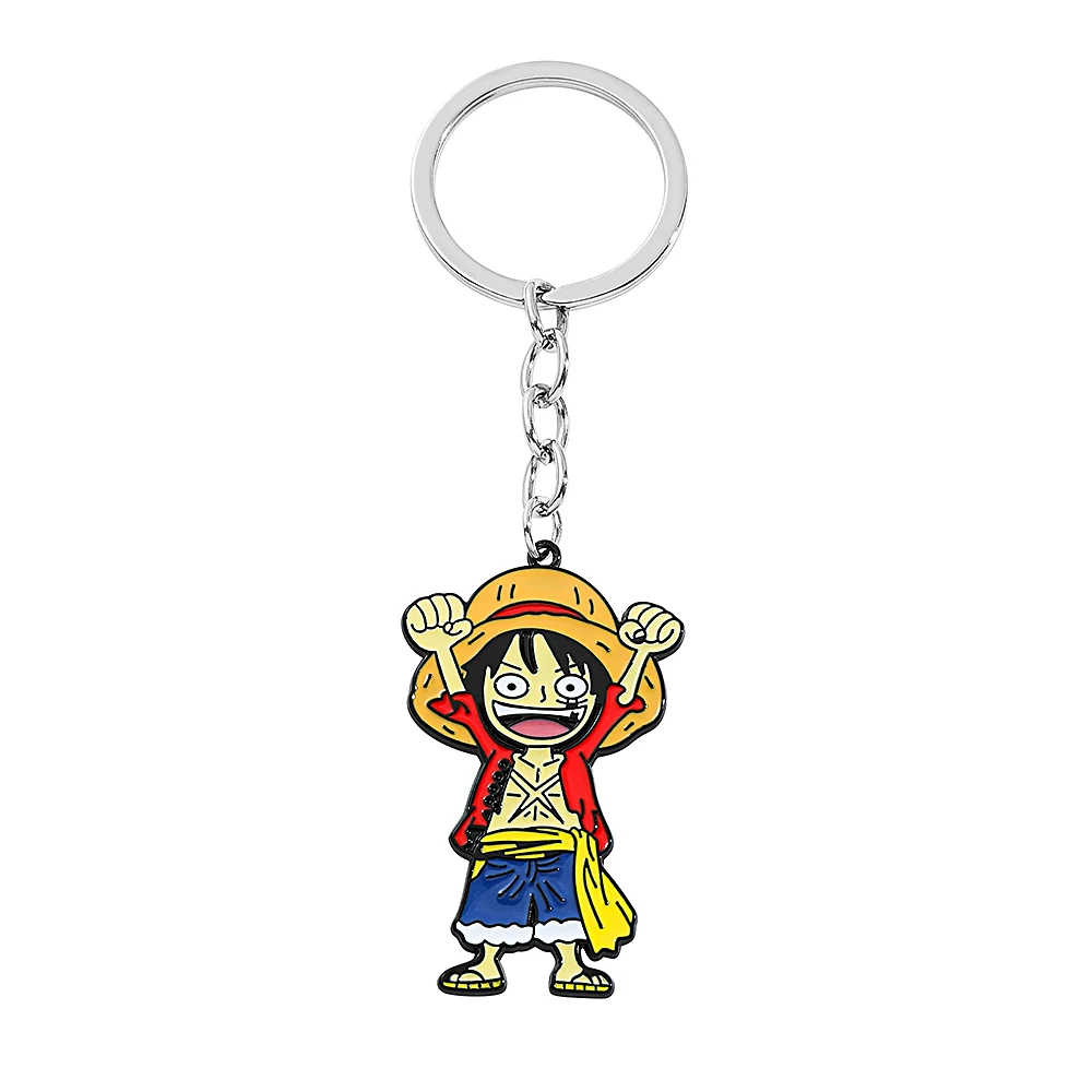 ONE PIECE Classic Anime Metal Keychain Monkey D. Luffy Motorcycle & Car Motif Unisex Fashion Keyrings Gifts